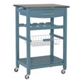 thumbnail image 1 of Riverbay Furniture Transitional Wood/Stainless Steel Kitchen Cart in Slate Blue, 1 of 15