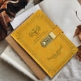 thumbnail image 6 of Tuvgenk Yellow Subject Notebook Personal A5 Locking Notebook Retro Thick Bull Head Travel Diary, 6 of 6