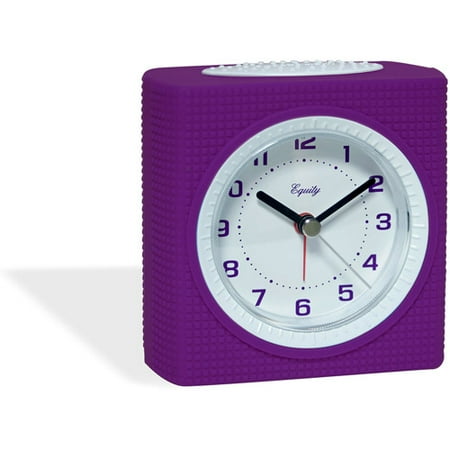 Equity Silent Sweep Analog Alarm Clock, Purple