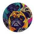 thumbnail image 4 of Orinice Pugs Circle Colors Round Table Cover Stain Resistant Washable Indoor Outdoor Kitchen Dining Wedding Parties Waterproof 100% Polyester Fiber 38-42, 4 of 8