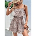 thumbnail image 6 of Women'S Summer Floral Rompers Square Neck Ruffle Sleeveless Flowy Shorts Jumpsuits Vacation Outfits Colorful XL, 6 of 9