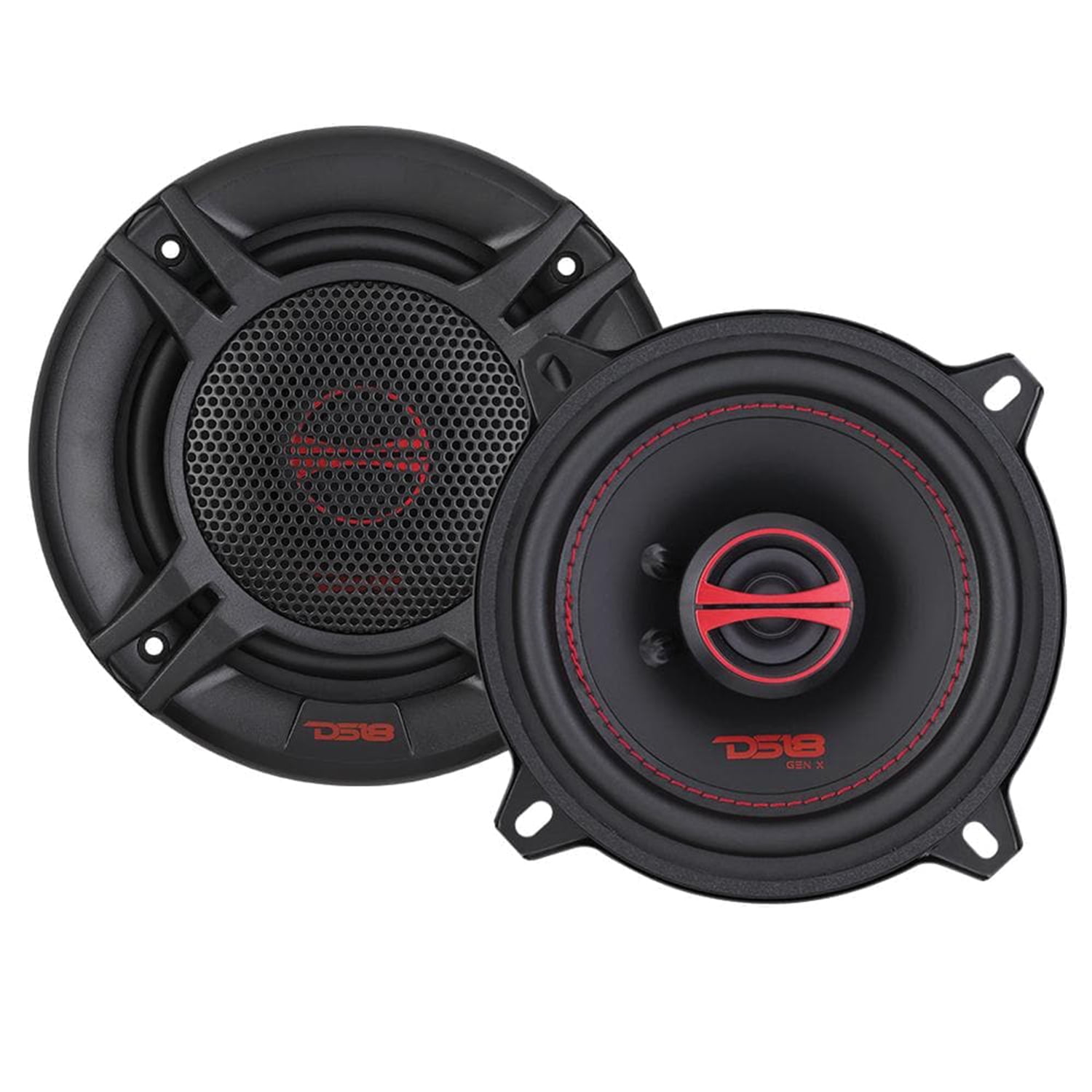 DS18 Car Audio Door Speaker Combo with Amplifier 4 x 6.5 Bullet Midrange PROGM6B Speakers