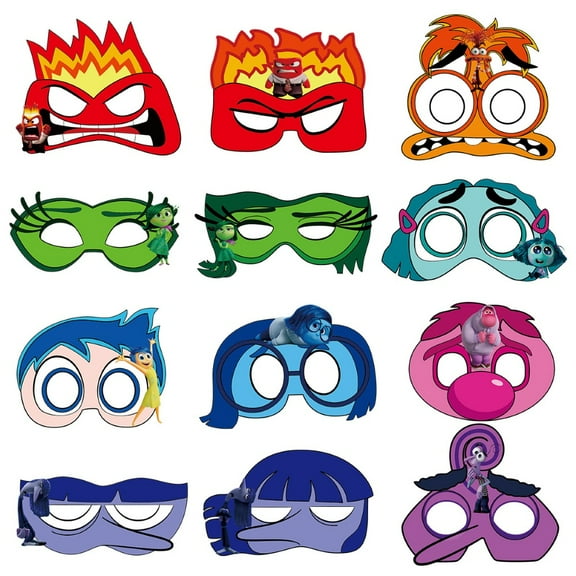 24PCS Inside Out Paper Party Glasses Birthday Party Decoration Supplies PhotoStudio Props Birthday Game Prop Gift.