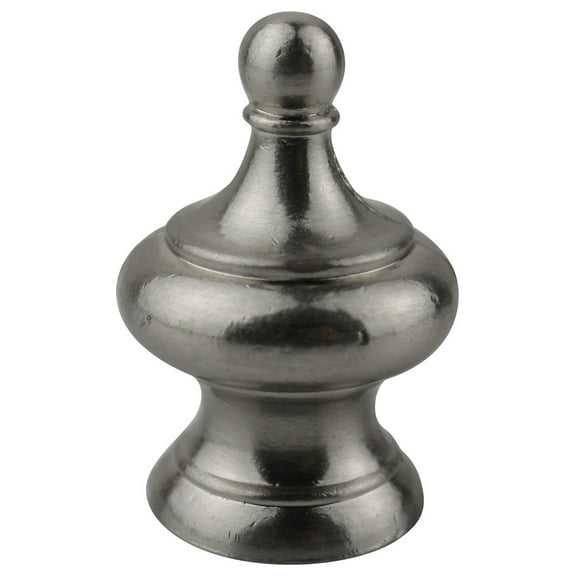 Urbanest Worsley Lamp Finial, 1 3/4" Tall, Brushed Nickel, Single