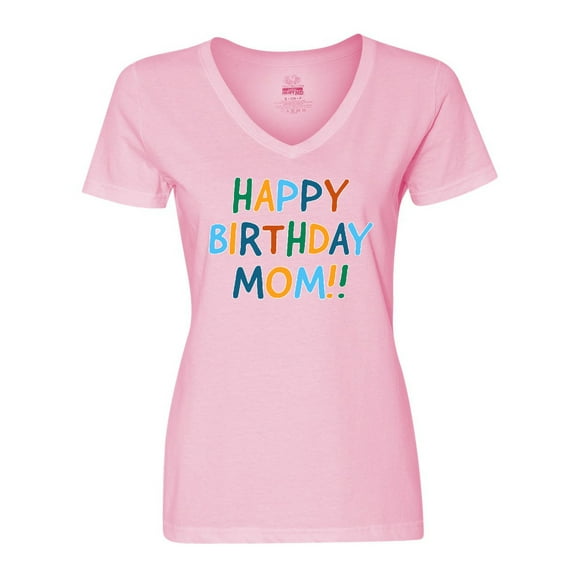 Inktastic Happy Birthday Mom Women's V-Neck T-Shirt