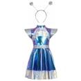 thumbnail image 2 of ATOGUTA Kids Dress Clothes for Play A-line Dress Sundress Casual Dress for Holiday Party Back to School Summer Size 3T-12, Blue, 2 of 6