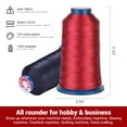 thumbnail image 7 of Richword 2White1Black1Red Embroidery Thread 4 Rolls 4000M 40WT Polyester Thread for All Commercial & Domestic Embroidery Machines, 7 of 7