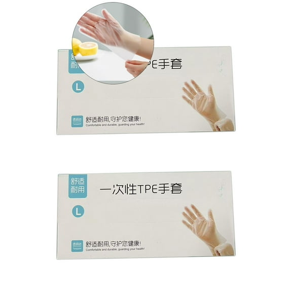 Dvruxg 100 Pcs Disposable Gloves, Clear Vinyl Gloves Health Gloves Cleaning Rubber Gloves for Kitchen Cooking Cleaning Food Handling