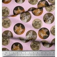 thumbnail image 2 of Soimoi Modal Satin Fabric Cat Face Animal Decor Fabric Printed Yard 42 Inch Wide, 2 of 3