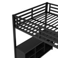 thumbnail image 6 of Bellemave Loft Bed with Desk and Storage, Full Size Loft Bed with Wardrobe and Hanging Rod, Metal Loft Beds Full with Shelves, Noise-Free, Space-Saving, No Box Spring Needed (Full，Black), 6 of 7