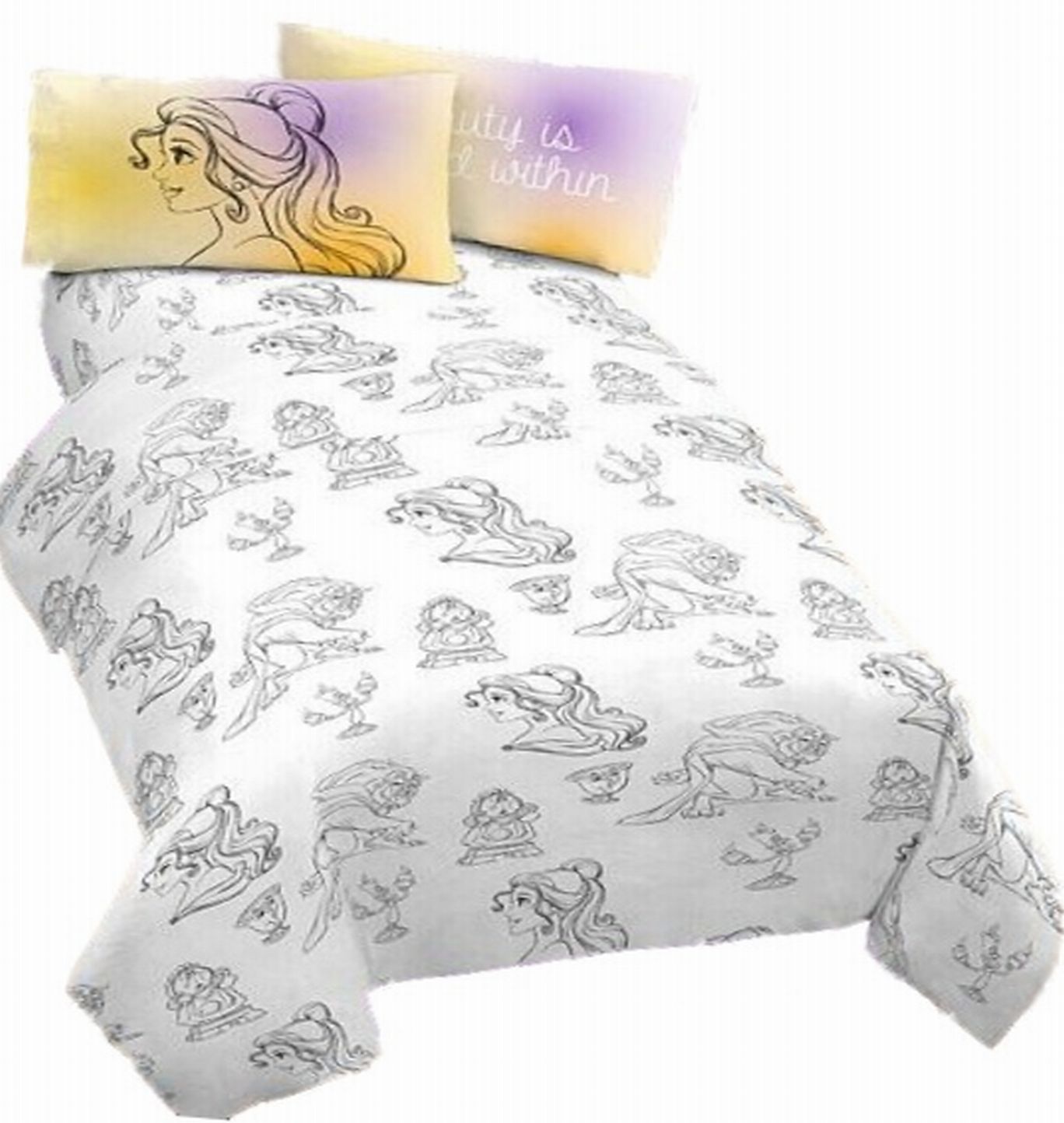 Modest character twin bed 1990s Beauty And The Beast Disney Twin Flat Sheet Belle Kids Character Linens Bedding Fabric Home Living Kromasol Com