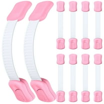 ABCPOW Baby Locks 10 Pack Child Safety Cabinet Proofing,Safe Quick & Easy 3M Adhesive Cabinet Drawer Door Latches No Screws&Magnets Multi-Purpose Locks Straps for Furniture Kitchen Ovens Toilet Seats