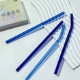 thumbnail image 2 of PENGXIANG Straight Bend Glass Straws Set Lightweight Smooth Edge Straws for Tea Coffee Shop Dorm Homes, 2 of 5