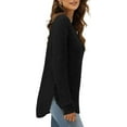 thumbnail image 4 of Women's autumn simple and fashionable versatile round neck long sleeved hem top, 4 of 5