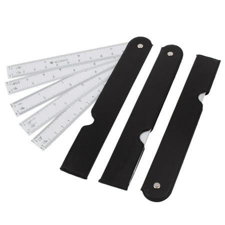 Engineering Scale - Architect Engineering Draw Draft Foldable Scale Ruler Black White 3pcs