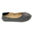 thumbnail image 3 of Victoria K Women's Foldover Sueded Faux Fur Gold Bow Ballerina Flats, 3 of 6