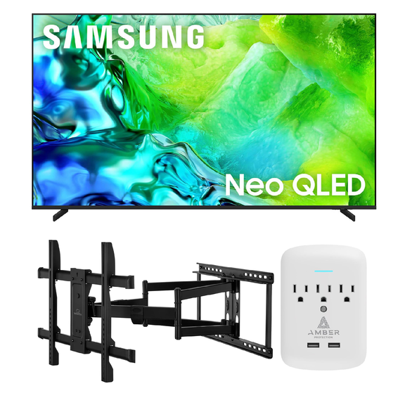 Samsung QN85QN80H TV with XL-Full-Motion-Mount and 3-Outlet-Surge (2026)