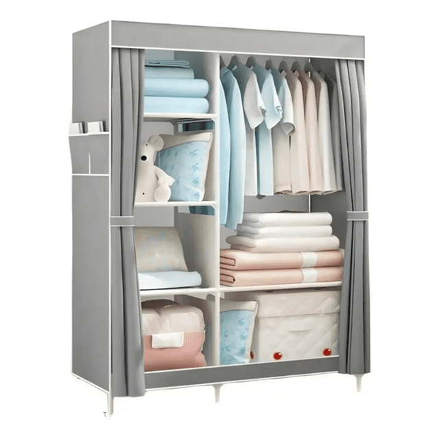 Closet Armable Ropero Pequeño Organizador Para Ropa Portatil Color Gris