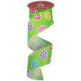 thumbnail image 2 of Northlight Easter Egg Design Wired Spring Craft Ribbon - 2.5" x 10 Yards - Green, 2 of 6