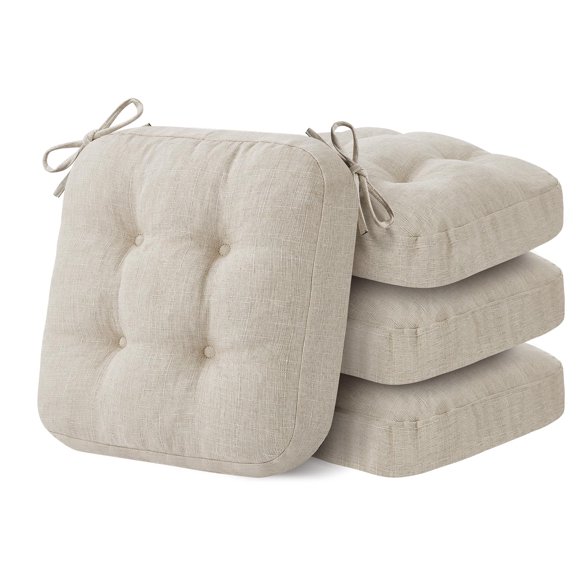 Cojines para silla IASEAHK de espuma viscoelástica 42 x 42 x 9 cm, beige, paquete de 4