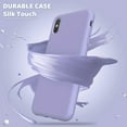 thumbnail image 4 of Case for iPhone X/iPhone Xs case Liquid Silicone Gel Rubber Phone Case,iPhone X/iPhone Xs 5.8 Inch Full Body Slim Soft Microfiber Lining Protective Case（Light Purple）, 4 of 12