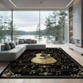 thumbnail image 2 of ODIKA 8'x10' Washable Area Rug Non-Shedding, Easy Care, Guitar Notes Retro Vintage Songbook Motif Note Acoustic Music Flowing Dynamic for King Size Bedroom Under Bed, Master Suite, 2 of 7