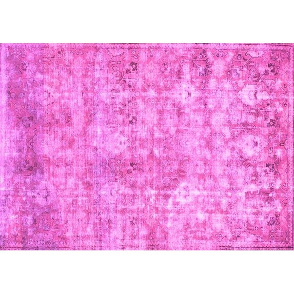 Ahgly Company Indoor Rectangle Abstract Pink Modern Area Rugs, 7' x 10'