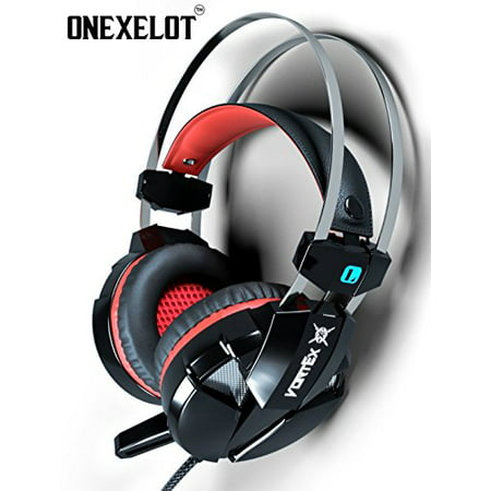 ONEXELOT 2019 New Model Vortex Gaming Headset Over-Ear, LED, with Microphone, Volume Control, Surround Sound Gaming (Best Portable Gaming 2019)