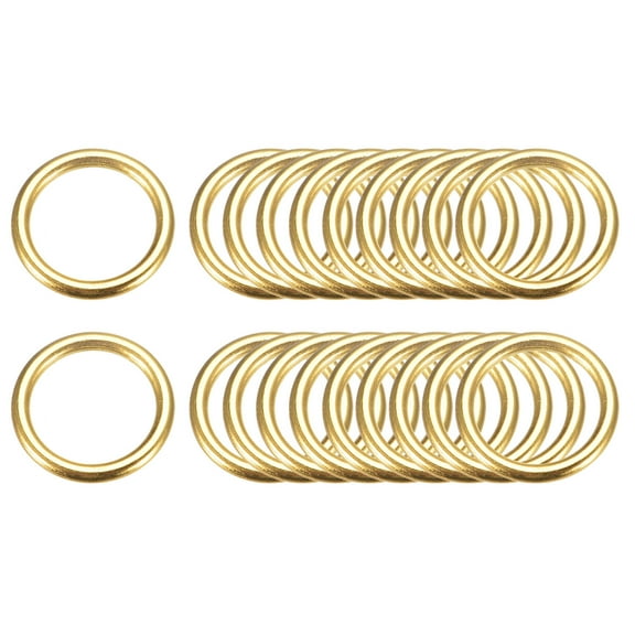 Metal O Rings, 20 Pack 20mm(0.79") ID 3mm Thick Welded O-Ringe, Gold Tone