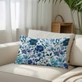 thumbnail image 3 of Abstract Floral Queen Size Pillow Cover, Pillowcase Protectors with Zipper, Breathable Decorative Throw Pillow Case Cover, Blue Flowers Retro Country Watercolor Pillow Shams for Couch Sofa 20x30Inch, 3 of 8