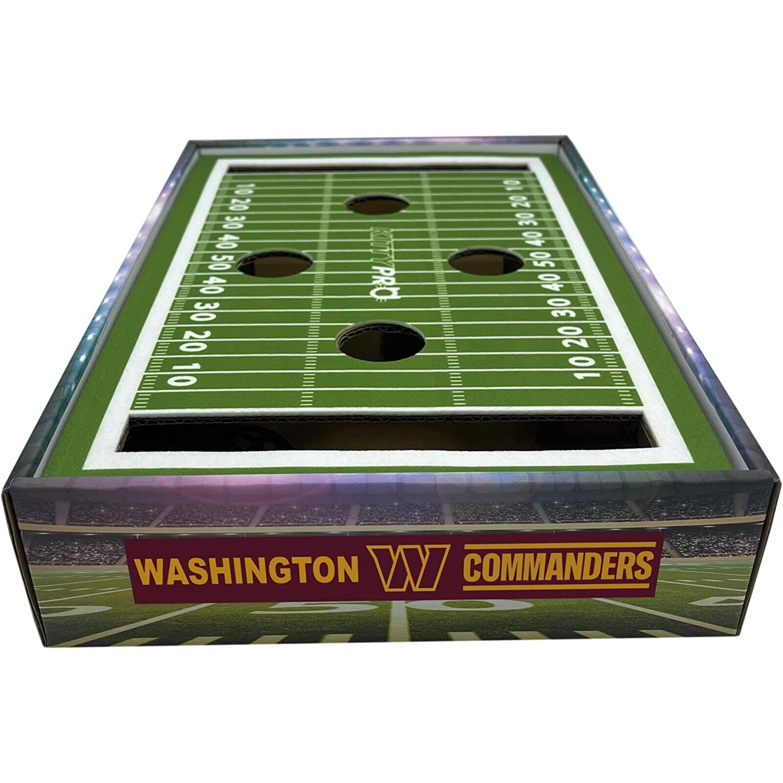 Pets First NFL Washington Commanders Cat Scratcher Box Football Field Designed Cat Scratcher & Lounge