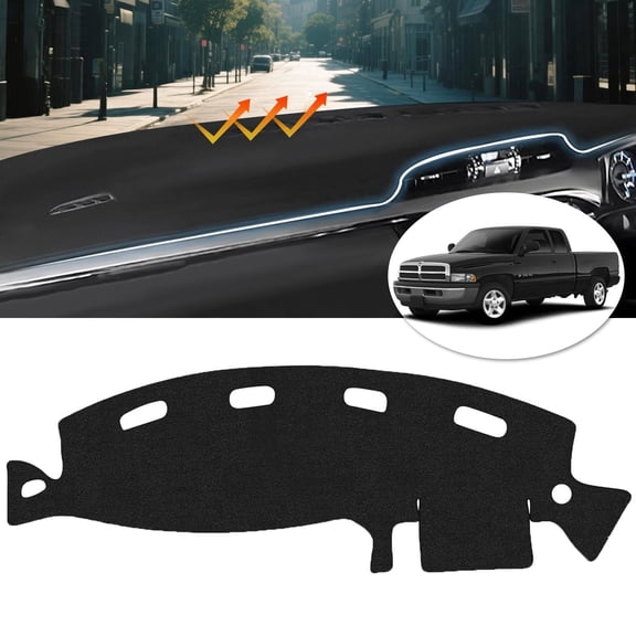 Canvcle Dash Cover for Dodge Ram 1500 2500 3500 1998-2001 Dashboard Cover Mat Non-Slip Pad Carpet Sunshield Protector