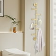 thumbnail image 4 of Peakora 6 Hooks Wall-Mounted Coat Rack Brass Material Rotatable Height Adjustable Coat Hook Rail for Hallways Bedrooms Living Rooms, 4 of 15