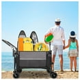 thumbnail image 5 of Multi-Functional Push-Pull Folding Wagon Cart with Rotating Handle & 360° All- Wheels – Heavy-Duty, Adjustable Design, Large Capacity for Transport, Groceries, and Outdoor Use, Black- Gray, 5 of 9