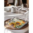 thumbnail image 6 of Yellow Flowers Cloth Napkins Set of 4 Reusable Dinner Napkins, Spring Daisy Leaves Beige Vintage Cocktail Napkin Washable Table Napkins for Wedding/Holiday Party/Baby Shower 20"x20", 6 of 7