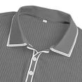 thumbnail image 3 of Yaoyar Mens Short Sleeve Henley Shirt Three Button Placket Turn Down Collar Casual Knit Pullover Top Soft Relaxed Fit Crew Neck Shirt, 3 of 6