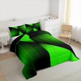 thumbnail image 4 of Manfei Adult Modern Abstract Bedding Comforter Set, Fashion Stripe Triangle Twin Comforter Sets, Black Green Minimalst Reversible Bedding Set, Luxury Bedroom Decor, 2 Pieces, 4 of 9