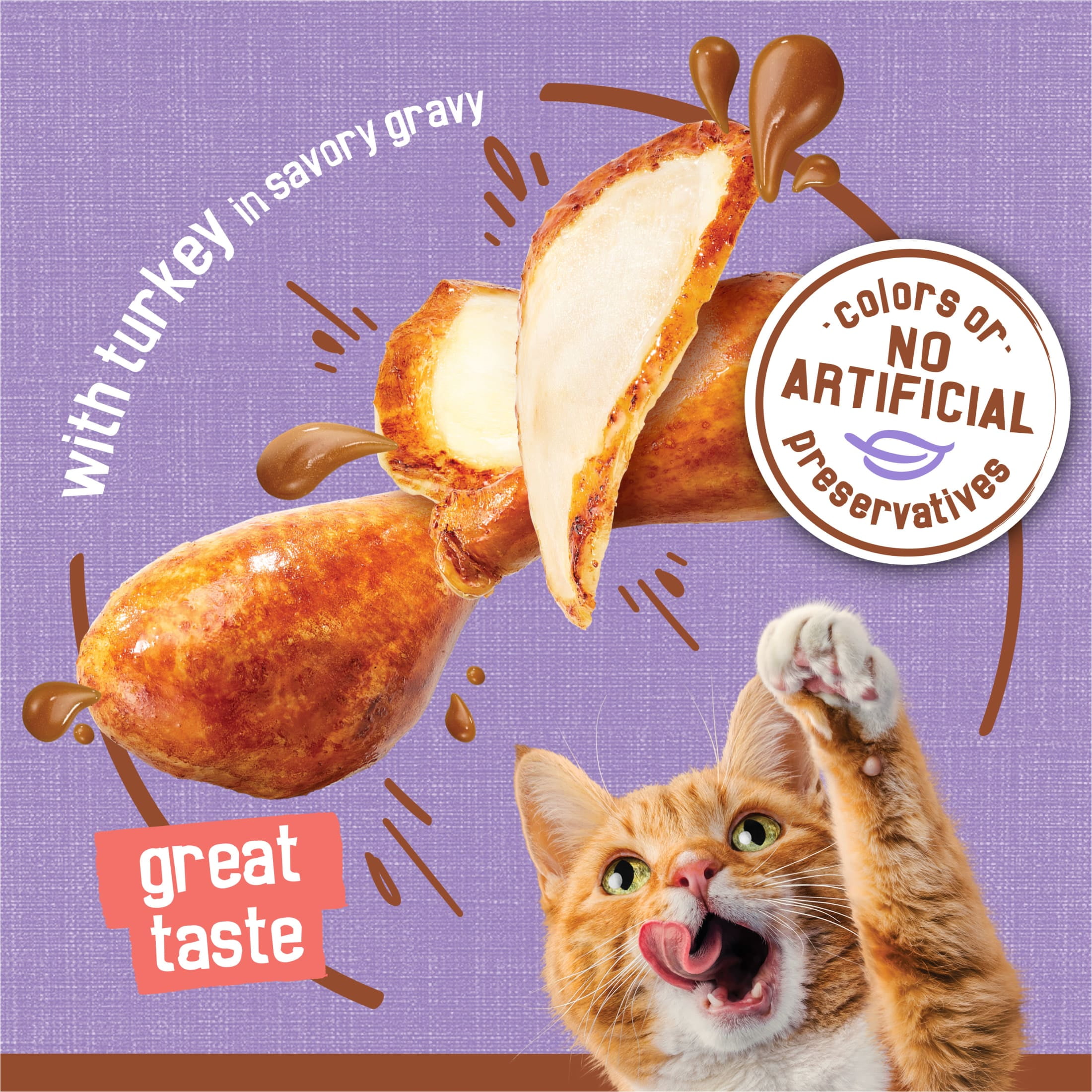 (2 pack) Purina Friskies Extra Chunky Gravy, Soft Turkey, Wet Cat Food, 5.5 oz Cans