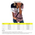 thumbnail image 4 of Jersey de manga corta para mujer, Tops de verano, moda informal, holgado, con estampado de Color en contraste, cremallera, blusa de manga corta para mujer, rojo vino L, 4 of 5