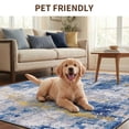 thumbnail image 3 of KoshiMe Area Rug 6'x9', Washable Non-Slip Modern Neutral Abstract Rugs for Living Room, Soft Stain Resistant Low Pile Carpet for Dining Room Office, Blue Gold, 3 of 9