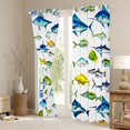 thumbnail image 3 of Manfei Colorful Sea Fish Blackout Curtains, Underwater Animal Curtains Pack of 2 (42x84 Each), White Blue, 3 of 6
