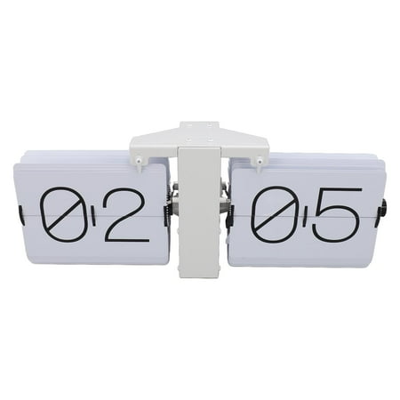 M Buder Big Flip Clock Smooth Surface Knob Adjustment Automatic Table Wall Clock 24Hour White PT Font 14.17 inches / 36 cm