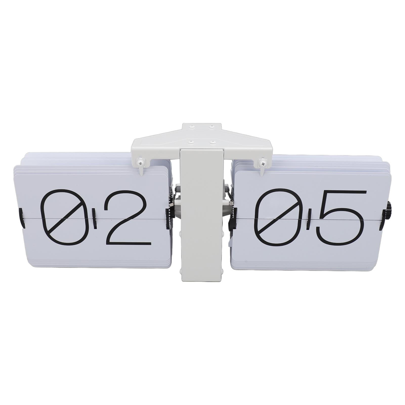 M Buder Big Flip Clock Smooth Surface Knob Adjustment Automatic Table Wall Clock 24Hour White PT Font 14.17 inches / 36 cm