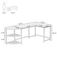 thumbnail image 7 of Tribesigns L-Shaped Desk with Corner Shelf, 74 inch Corner Computer Desk Study Writing Workstation with 3-Tier Reversible Storage Shelf for Home Office, 7 of 7
