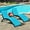 Turquoise, variant on Costway Folding Patio Rattan Lounge Chair Chaise Cushioned Portable Garden Lawn Black