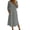 Gray(Dress), variant on Women's Long Sleeve Midi Dress V-Neck Cotton Linen Button Down Empire Waist Casual Flowy Dress with Pockets