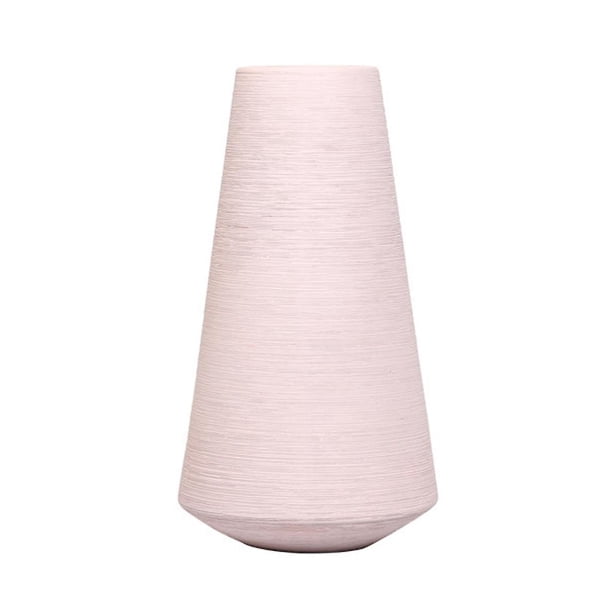 Pink Florero moderno de cerámica para la decoración del hogar, floreros decorativos geométricos hechos a mano para Mant
