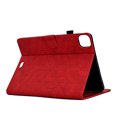 thumbnail image 4 of Allytechgroup iPad Pro 11 Case 2022/2021/2020/2018, Rhomb Pattern Flip Cover Kickstand Bumper Auto Sleep Wake Shockproof Retro Anti-Scratch Case Cover for Apple iPad Pro 11 1st 2nd 3rd 4th Gen,Red, 4 of 10