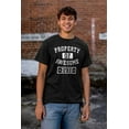 thumbnail image 4 of Sarcastic Property of Awesome Dude Men's Big & Tall Crewneck Graphic Tee Brisco Brands 2X, 4 of 5