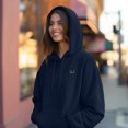 thumbnail image 4 of Dalix Butterfly Embroidery Relaxed Hoodie Soft Fleece Sweatshirt Drawcord Fit Lounge Womens in Navy Blue S Small, 4 of 4